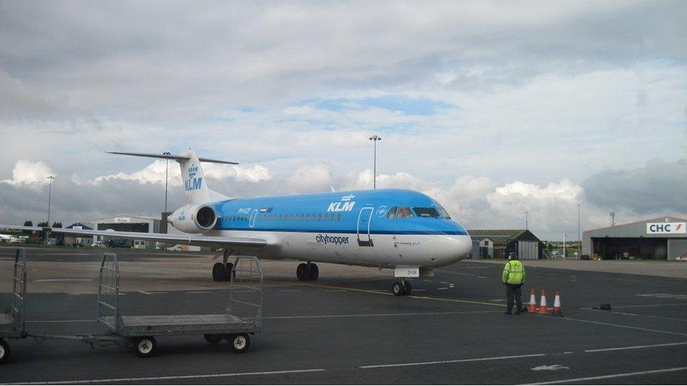 KLM aircraft at Humberside Airport