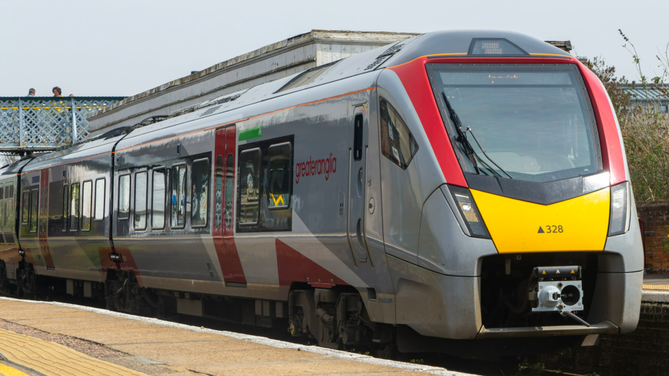 A train pulling into a station