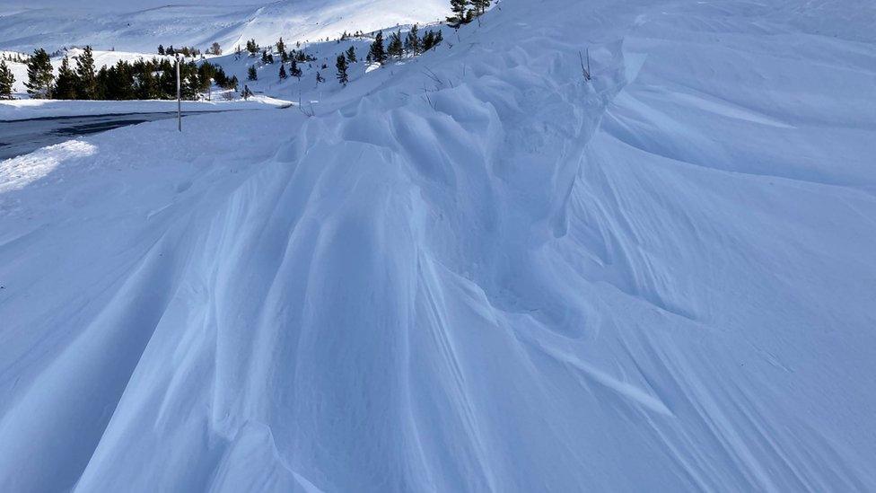 Wind scoured snow