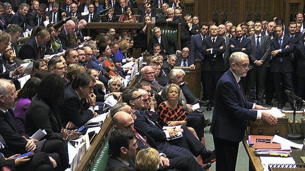 Jeremy Corbyn speaking during the Syria debate