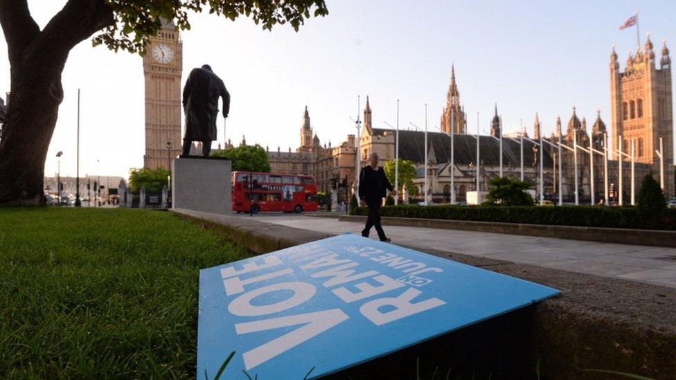 Remain campaign placard in London