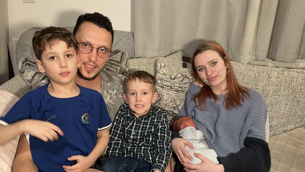 Edward with his parents and siblings