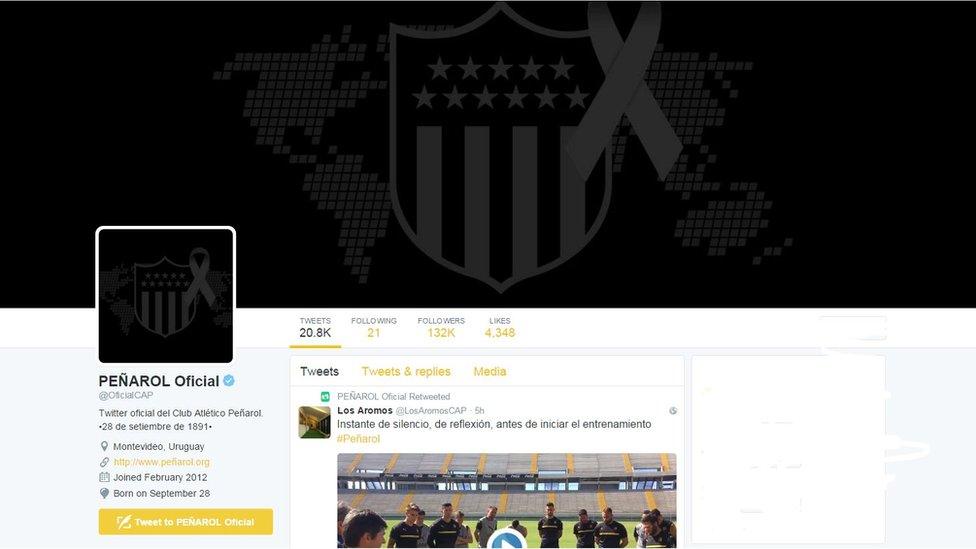 Screen grab of Penarol's Twitter account