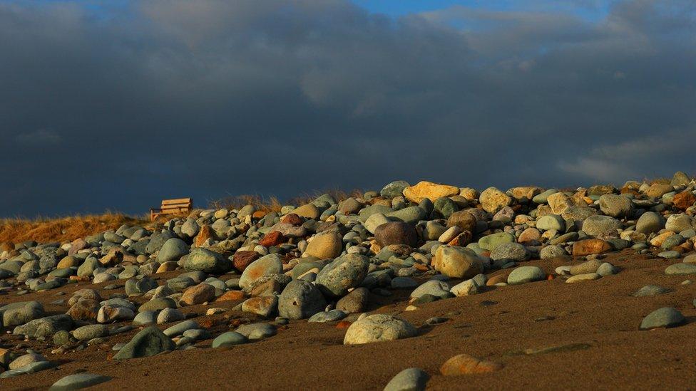 Rocks on Cae Clyd beach near Caernarfon