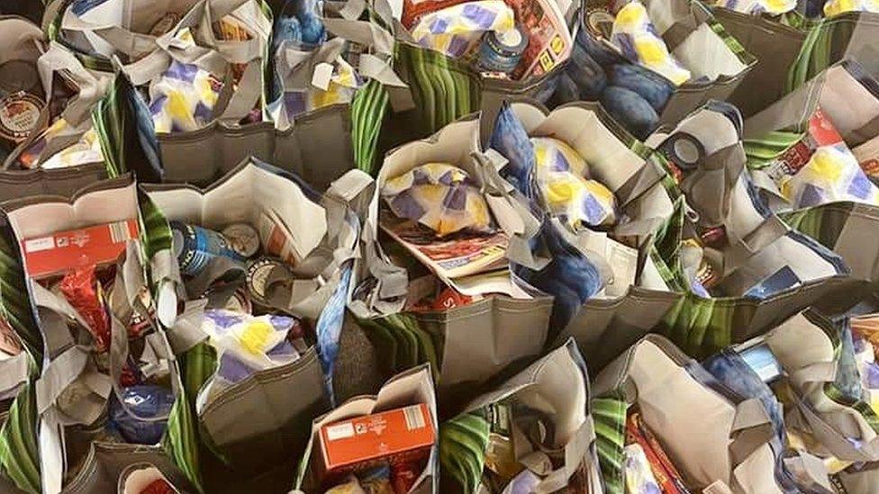 Food hampers in bags