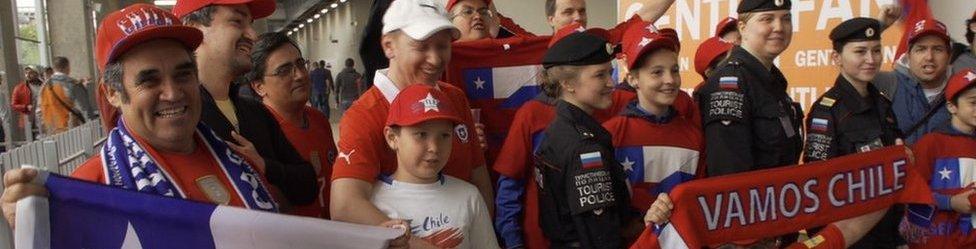 Chilean fans arrive in Russia