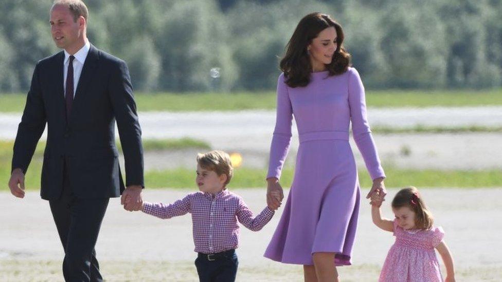 The Duke and Duchess of Cambridge with their children, Prince George and Princess Charlotte