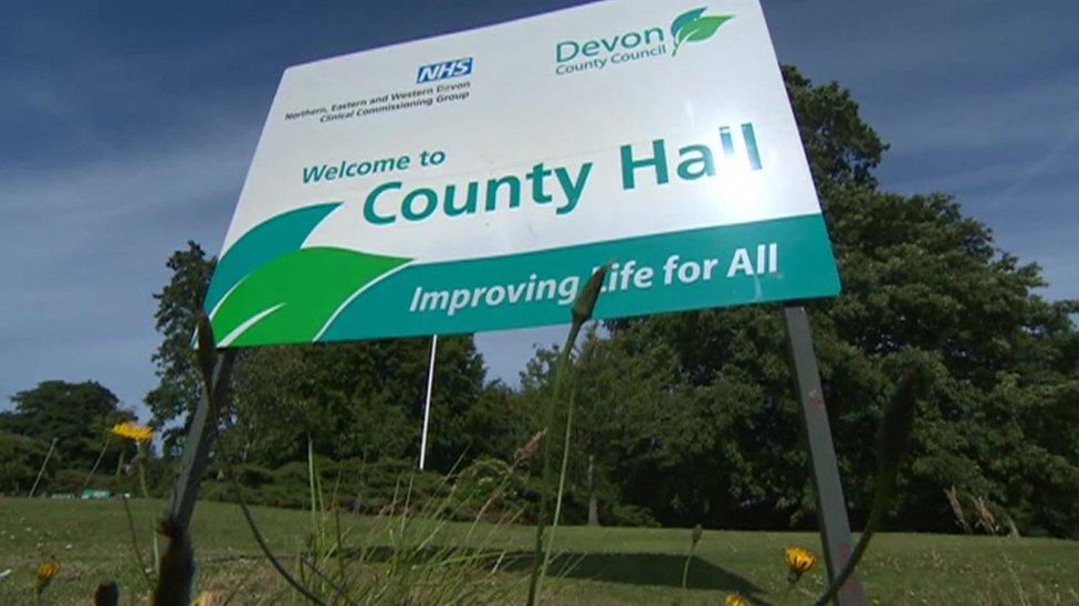 Devon County Hall sign