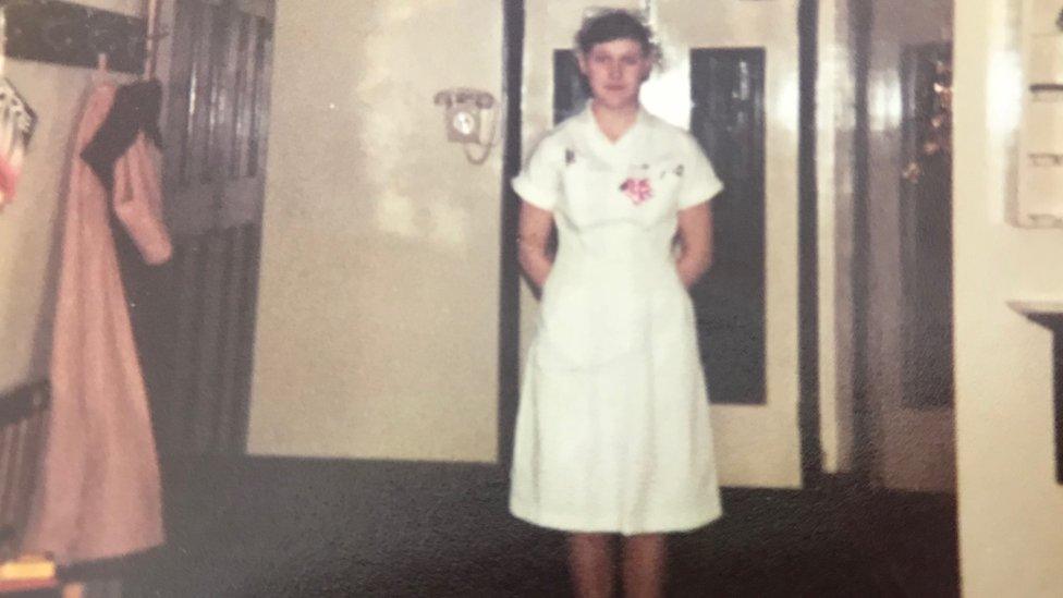 Nygaire Bevan as a nurse in 1977