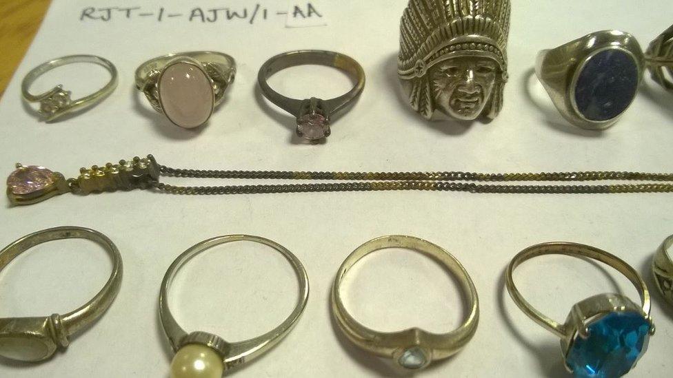 Jewellery recovered from thefts