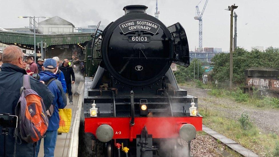 The Flying Scotsman departing from Bristol Temple Meads