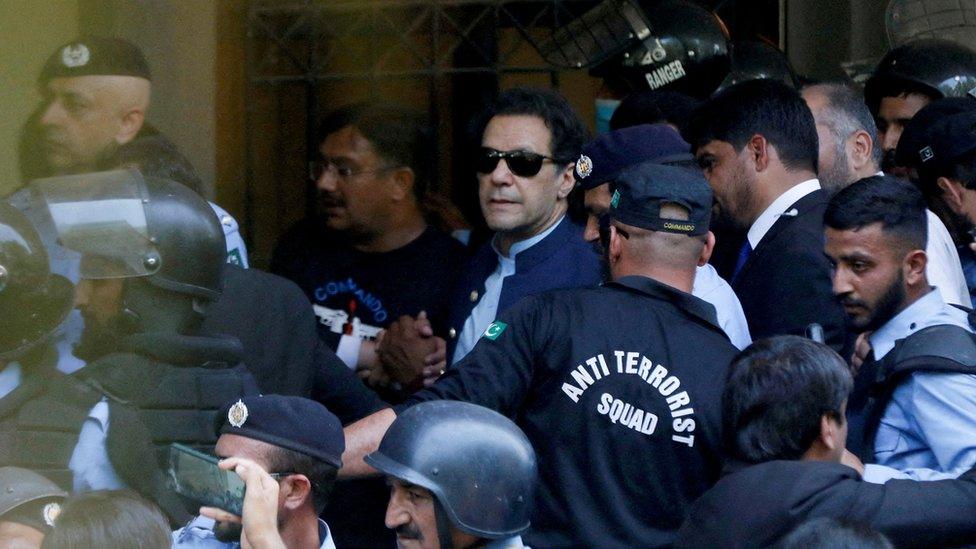 Imran Khan arrives at Islamabad high court on 12 May 2023