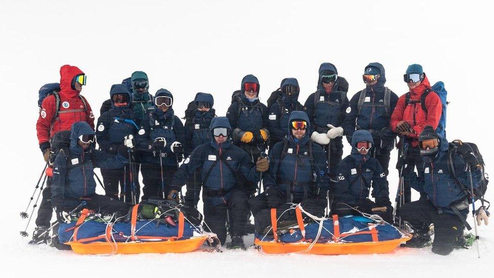 The team in the Arctic