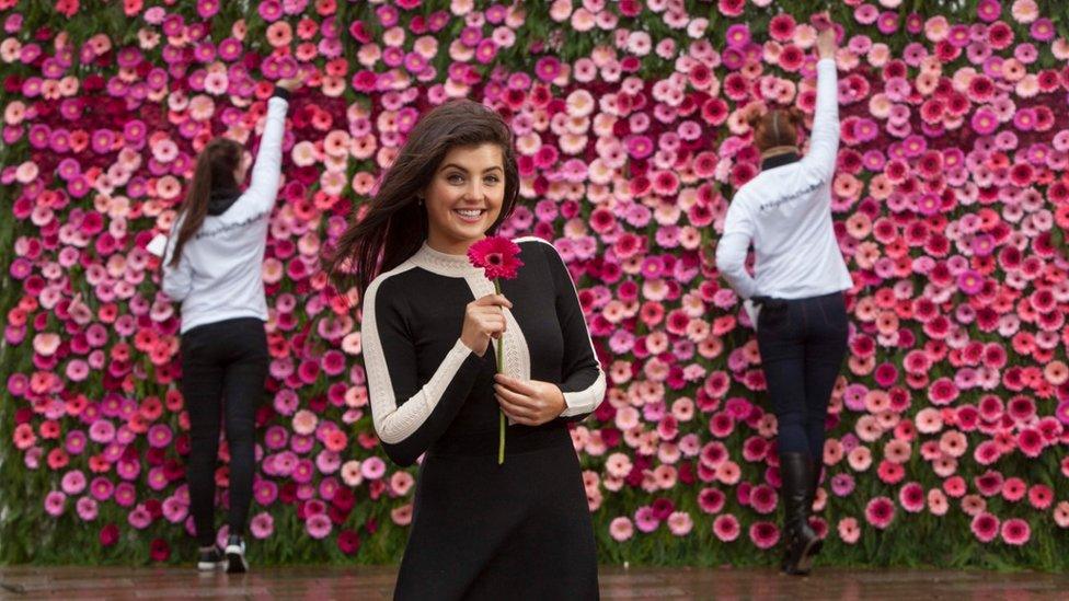 Flower wall in Glasgow