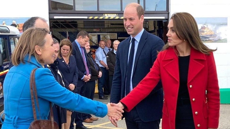 The royal couple visited the RNLI Holyhead Lifeboat Station in Anglesey, where they met crew and volunteers