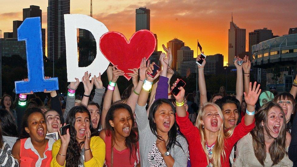 One Direction fans at a concert in Melbourne