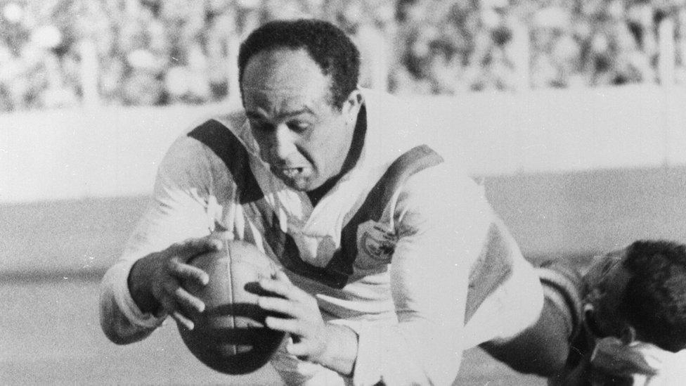 June 1962: Welsh rugby league player Billy Boston, in 1954 he became the first coloured player to represent Great Britain and went onto score 477 tries for Wigan between 1953 and 1968.