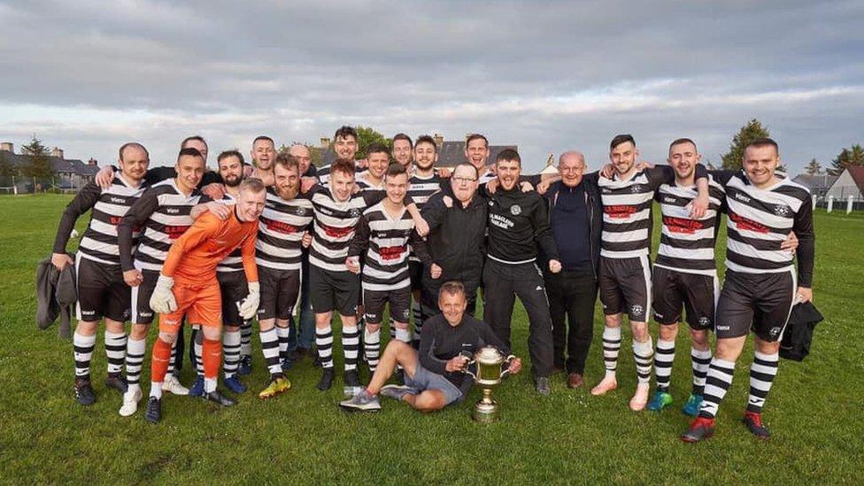 Bhuannaich Athletic Steòrnabhagh Cupa Jock Stein ann an 2019.