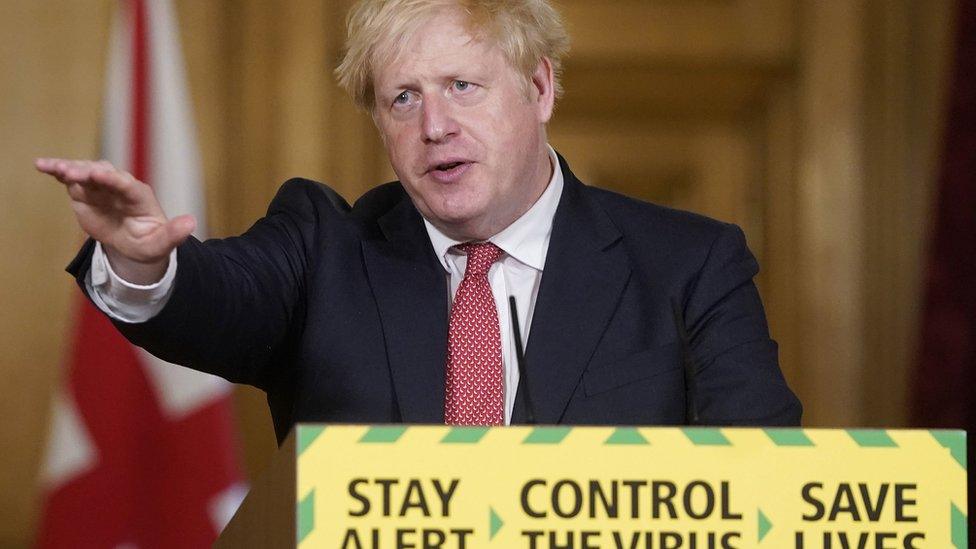 Boris Johnson at Downing Street on Friday morning