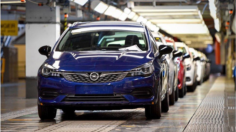 Cars on production line