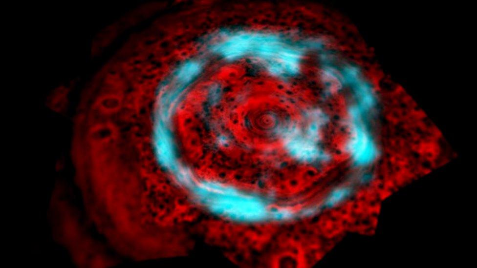 Saturn's Northern Lights close up