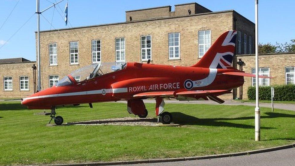 The aircraft outside RAF Scampton