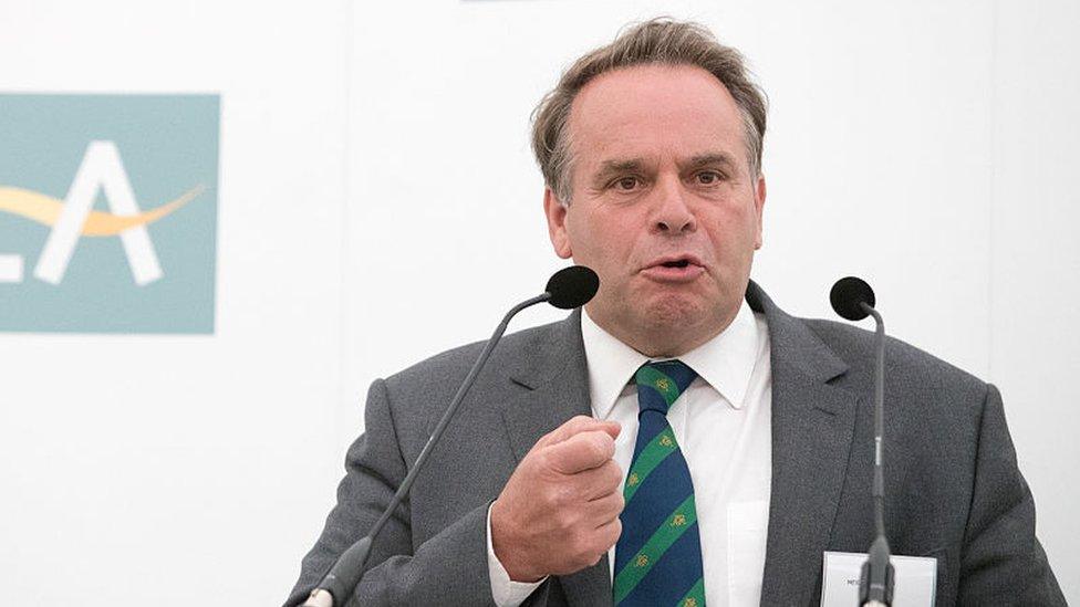 MP Neil Parish speaking into a microphone