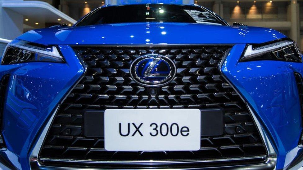 Lexus UX 300e car seen at the Motor Expo.