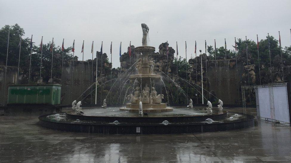 A fountain Mr Wang designed himself