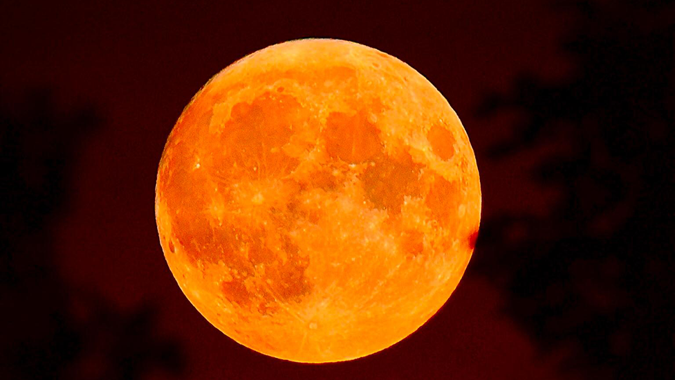 Moon over Rolleston, near Burton upon Trent