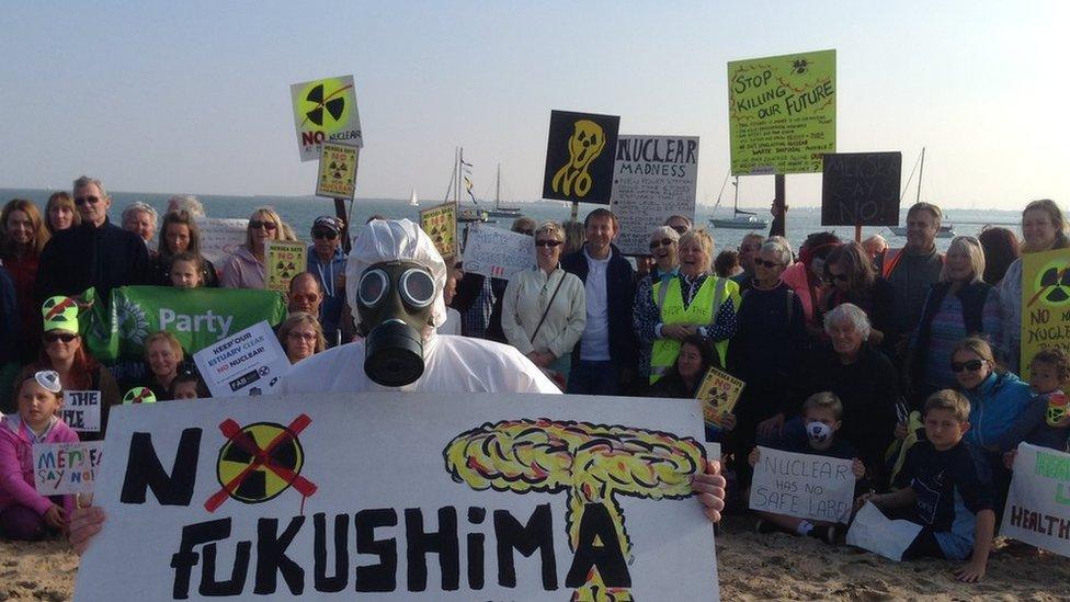 Bradwell beach protest