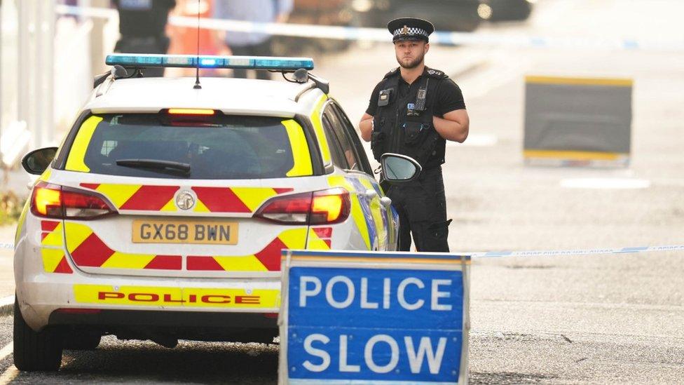 A police cordon has been set up at the scene of the attack