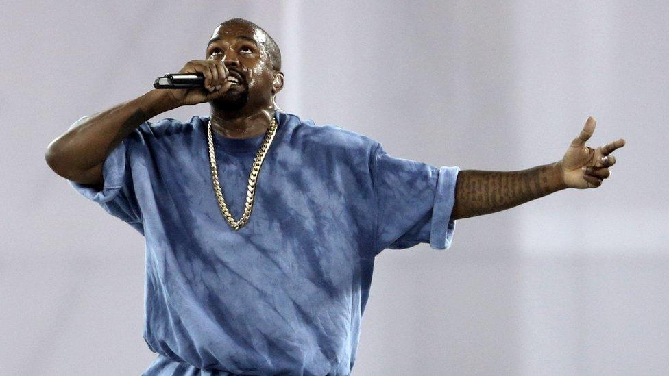 Recording artist Kanye West performs during the closing ceremony for the 2015 Pan Am Games at Pan Am Ceremonies Venue in Toronto