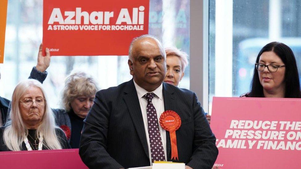 Azhar Ali, speaks in Rochdale during the launch of his campaign for the up-coming Rochdale by-election