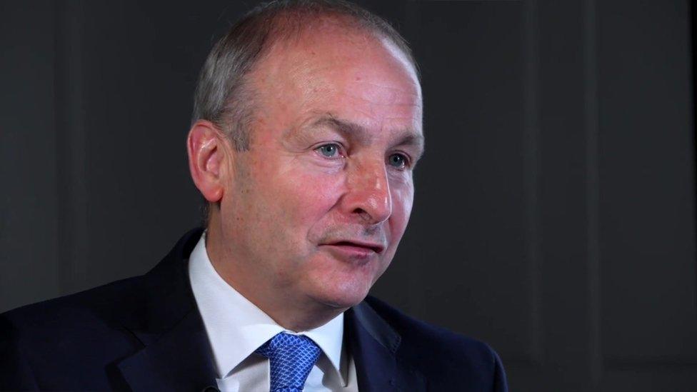 Irish Taoiseach Micheál Martin speaking to the BBC