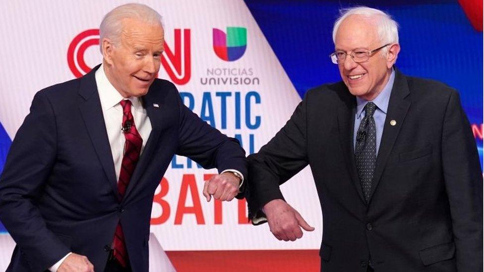 Joe Biden and Bernie Sanders