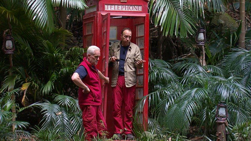 Chris Moyles and Matt Hancock in I'm A Celebrity