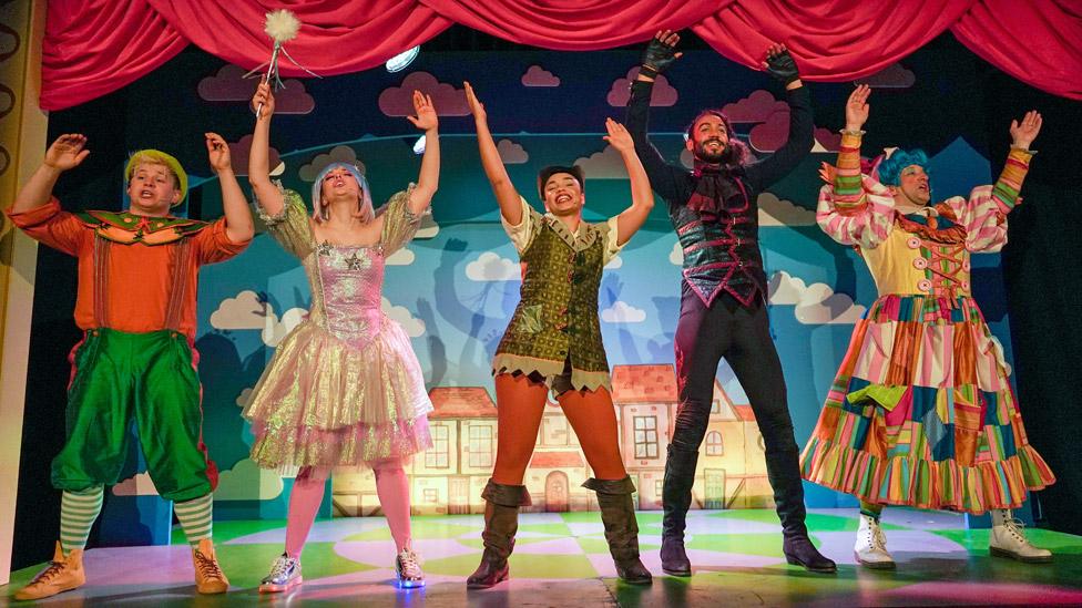 The cast of York Theatre Royal's Travelling Pantomime