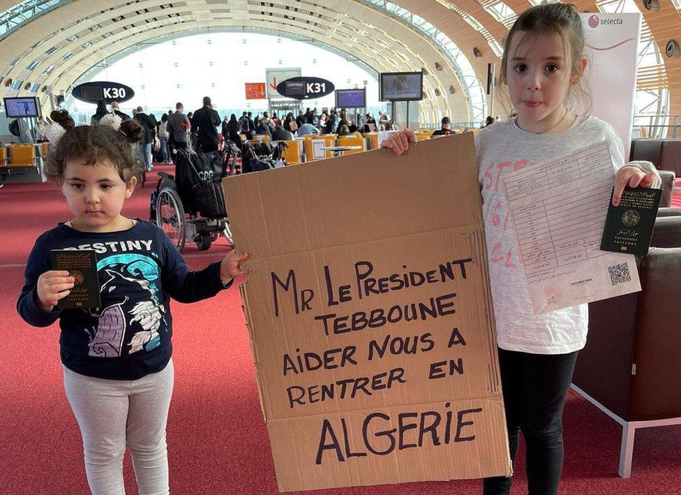 Two children in the group appealed to the Algerian president to help them go home