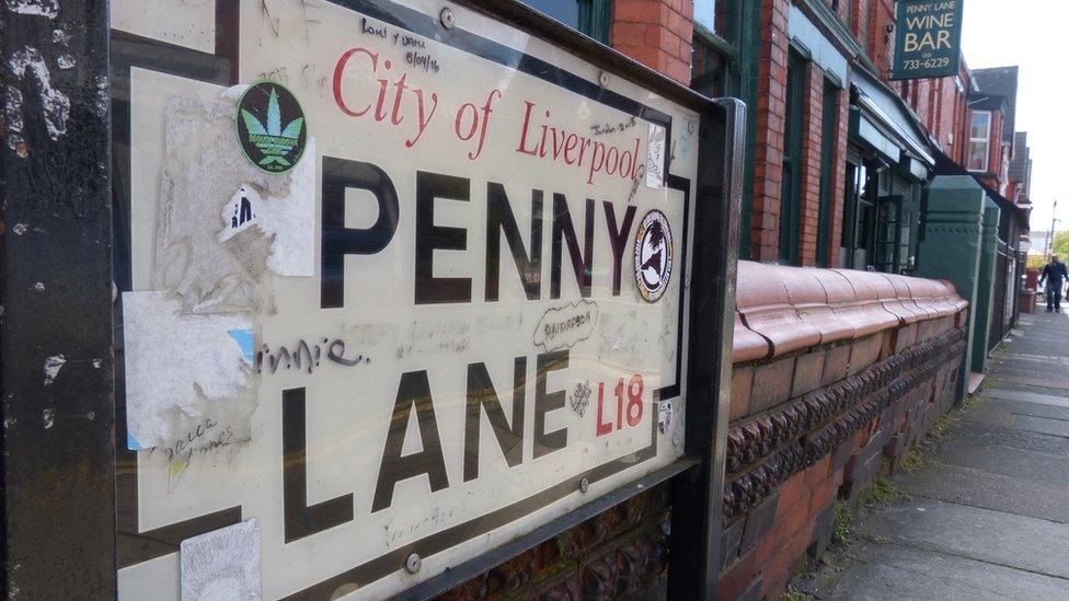 street sign for Penny Lane