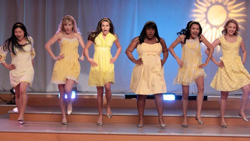 Jenna Ushkowitz, Heather Morris, Lea Michele, Amber Riley, Naya Rivera and Dianna Agron