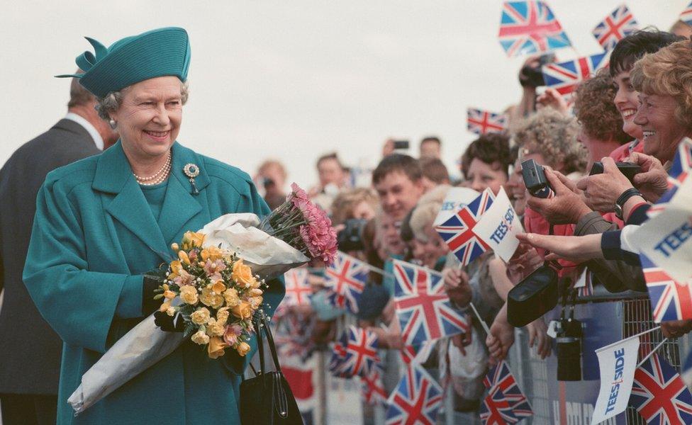 Queen Elizabeth II and Prince Philip visiting Hartlepool Marina, 18 May 1993