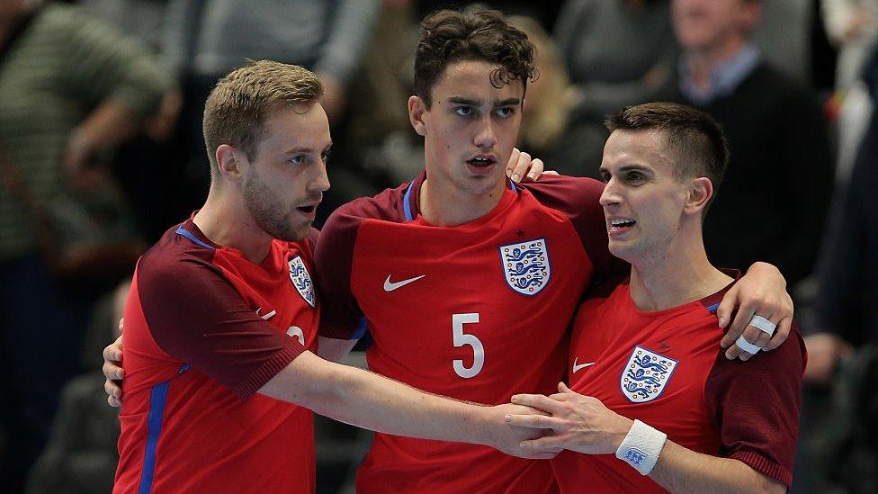 Members of the England men's futsal team