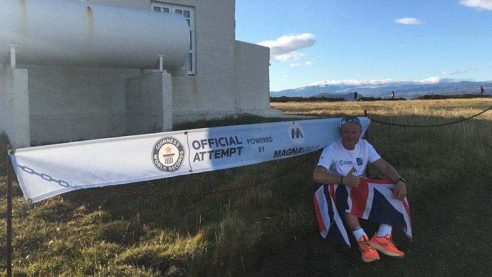 Glen Baddeley at finish line