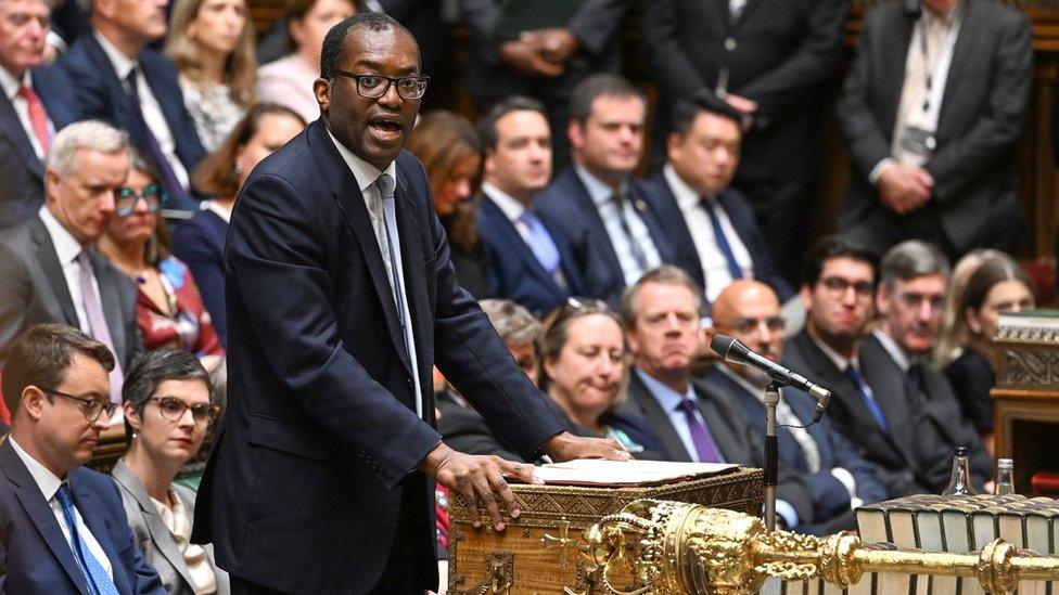 Kwasi Kwarteng delivering his Budget on 23 September