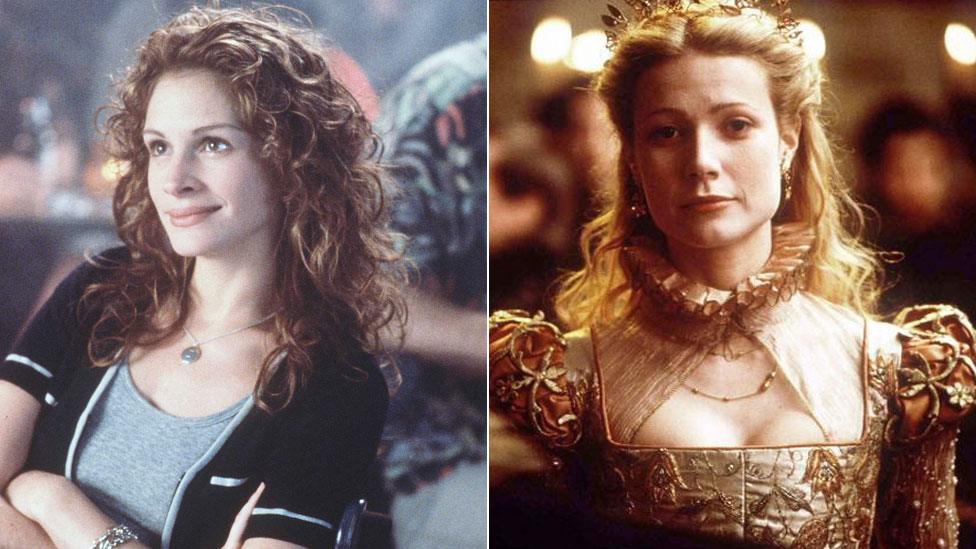 Julia Roberts in My Best Friend's Wedding and Gwyneth Paltrow in Shakespeare in Love