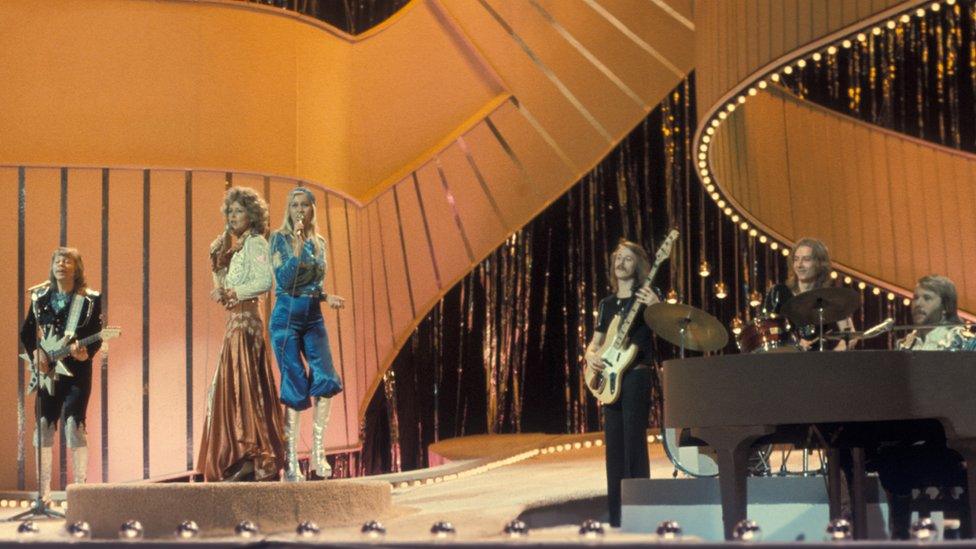 Abba performing Waterloo at the Eurovision Song Contest in 1974