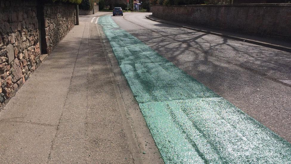 Green paint on Culduthel Road