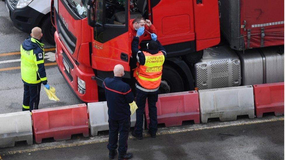 French firefighters administer Covid tests