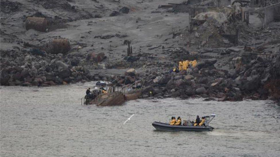 Police boat off White Island